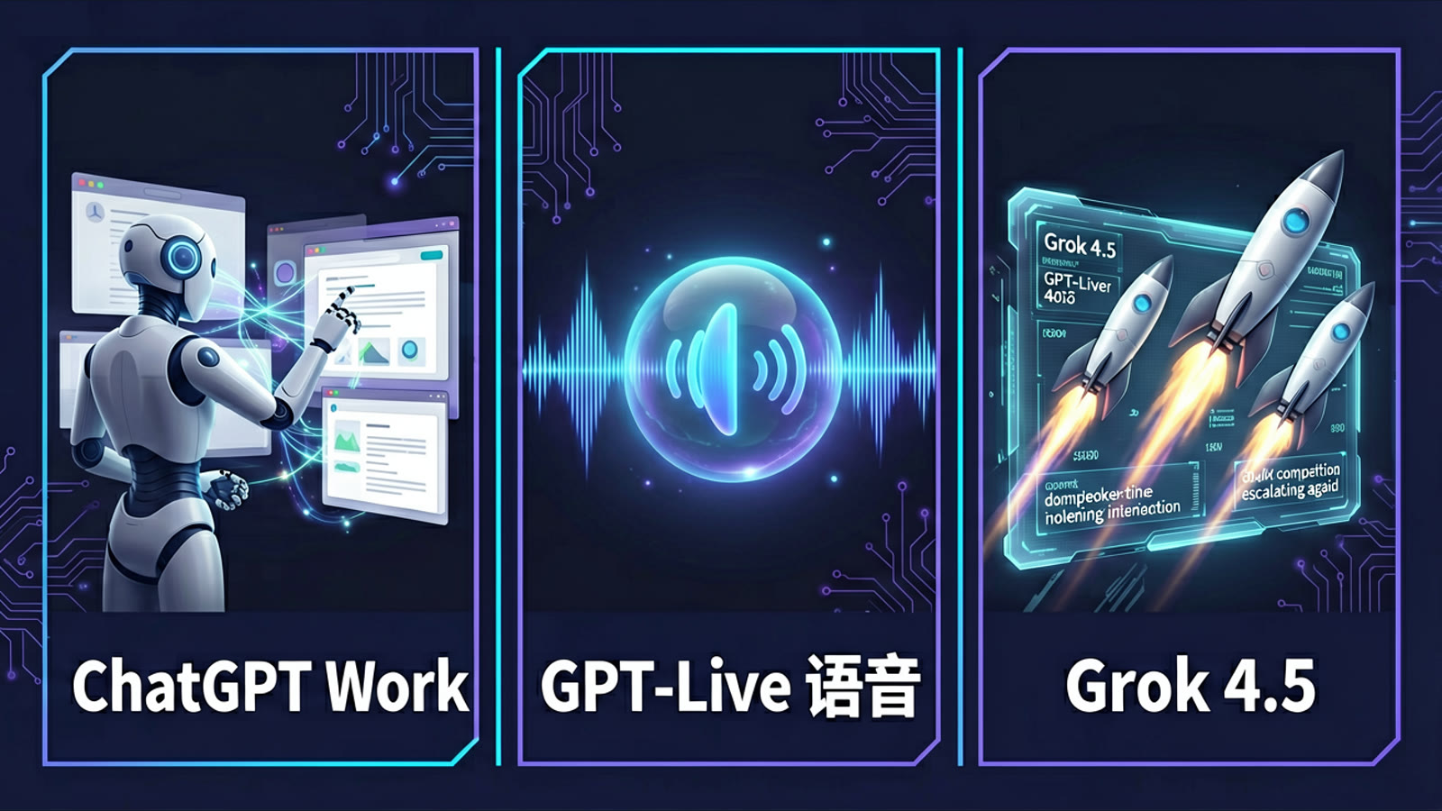 OpenAI 推出 ChatGPT Work：可跨应用自主工作的 AI 智能体；推出 Grok 4.5；OpenAI 发布 GPT-Live 新一代全双工语音模型